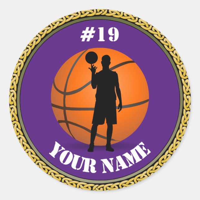 Stickers Basketball Player - Add Name & Number (Front)
