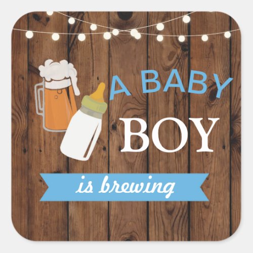 Stickers Beer Boy Baby Shower Brewing Blue