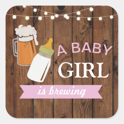 Stickers Beer Girl Baby Shower Brewing Pink