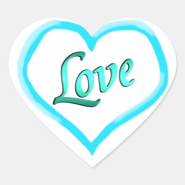 Stickers Blue Heart Love (Front)
