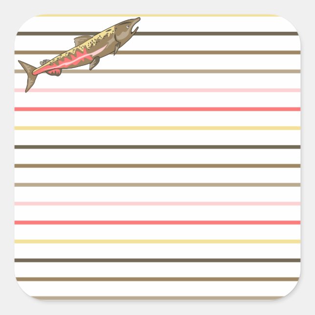 Stickers - Chinook Salmon on Stripes (Front)