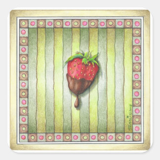 STICKERS - CHOCOLATE COVERED STRAWBERRY Art