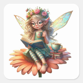 Stickers - Fantasy creature reading book