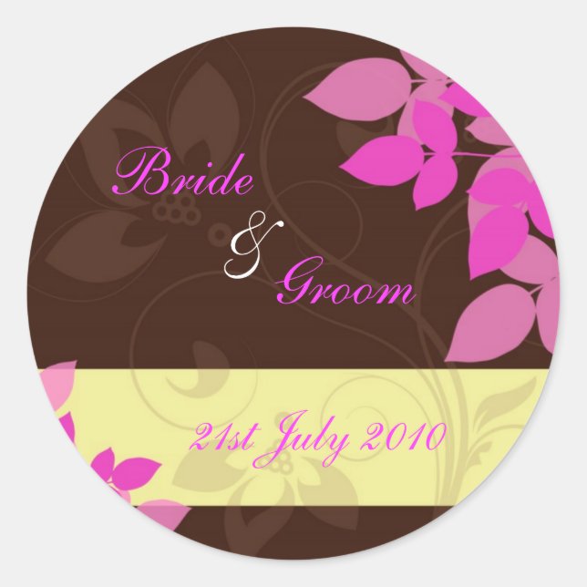 Stickers - Floral Flurry - Brown and Pink (Front)