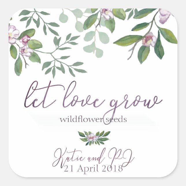 Stickers for Wildflower Favors (Front)