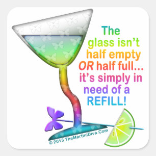 STICKERS - GLASS HALF FULL
