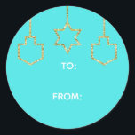 Stickers "Glittered Star & Dreidel" Happy Chanukah<br><div class="desc">Hanukkah/Holiday stickers, personalize. Happy Chanukah "Hanging Glittered Star and Dreidels." Choose from 1 1/2" and 3" stickers. Personalize by deleting and replacing text with your own message. Choose your favorite font size, style, and color. Background color can be changed by selecting a different color from color swatches. Thanks for stopping...</div>
