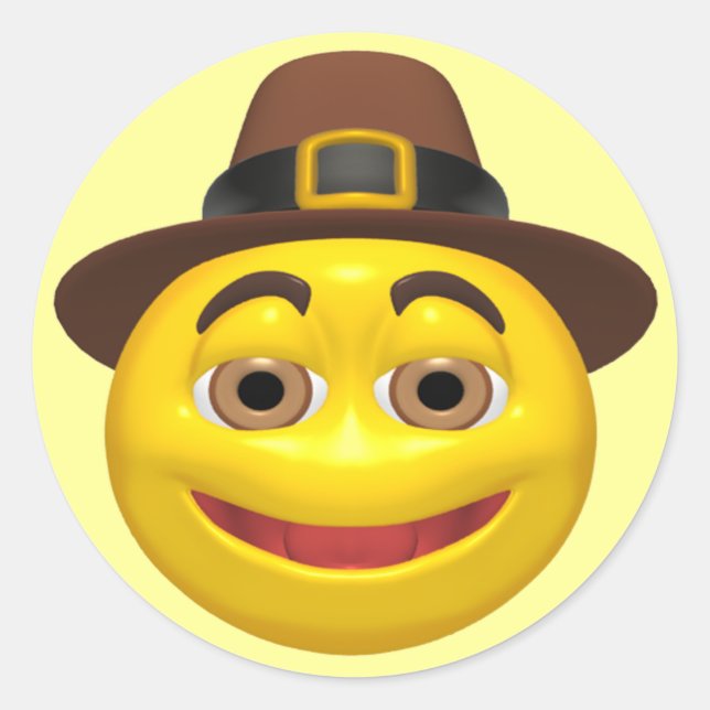 Stickers - Happy Thanksgiving Pilgrim (Front)
