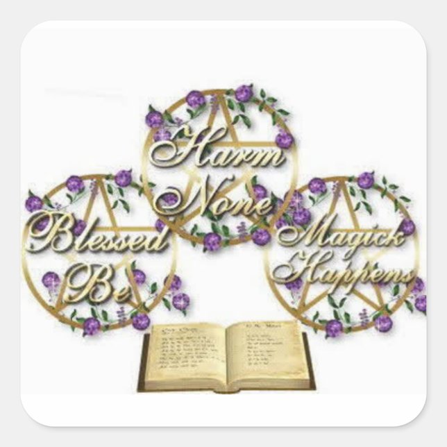 Stickers: Harm thee None Square Sticker (Front)