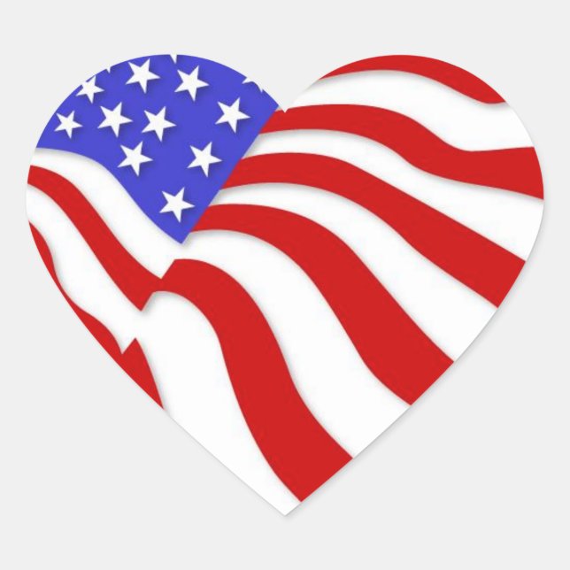 Stickers--Heart Flag Heart Sticker (Front)