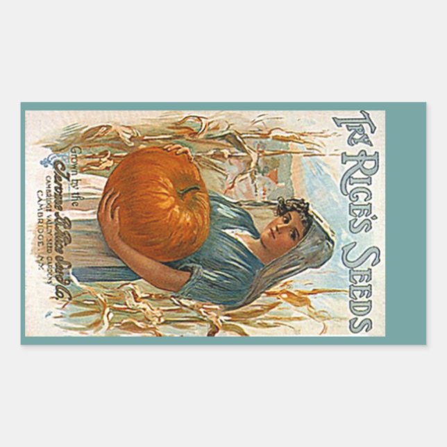STICKERS Heirloom Antique Pumpkin Seeds Rices Seed (Front)