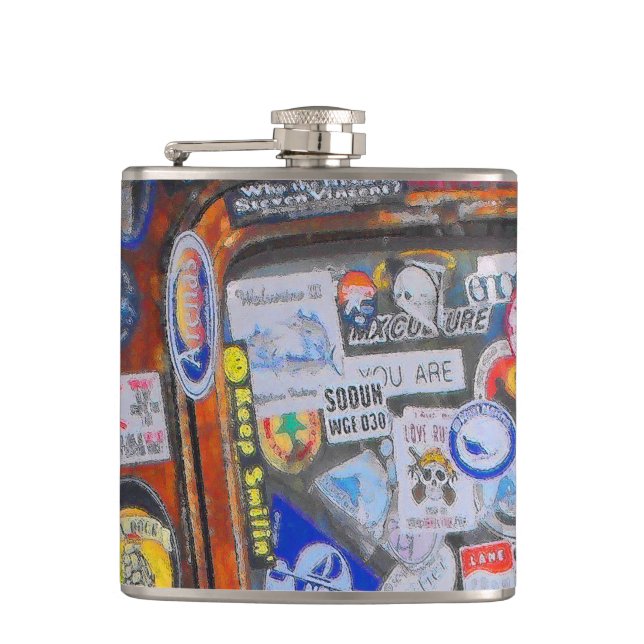 Stickers Hip Flask (Front)