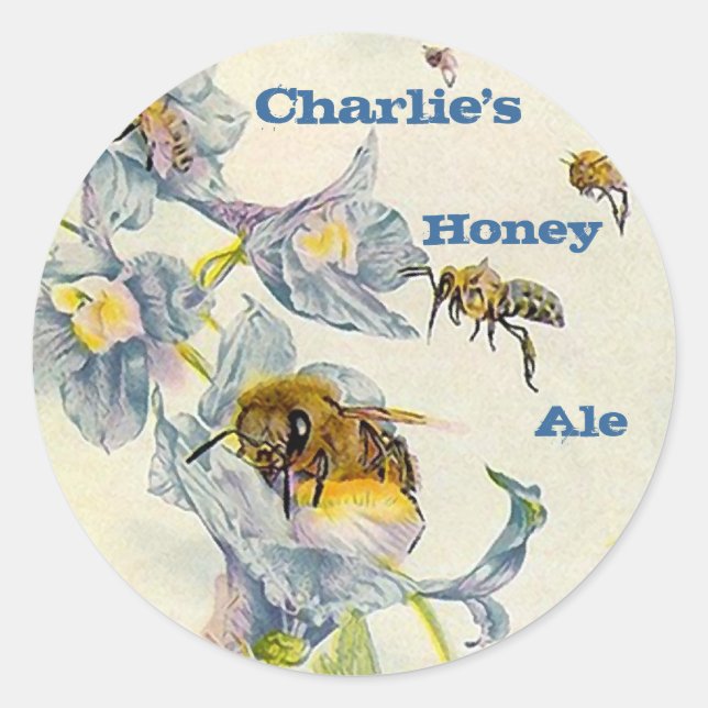 STICKERS HONEY Ale Homebrew Labeling Sticker weiss (Front)