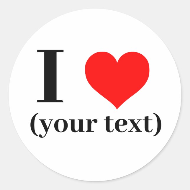 Stickers I heart  - Custom (add image/text)  (Front)