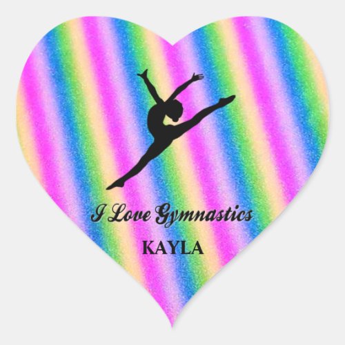 Stickers I love Gymnastics heart stickers