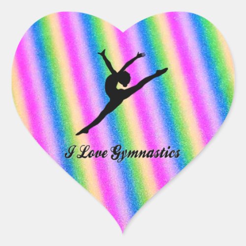 Stickers I love Gymnastics heart stickers