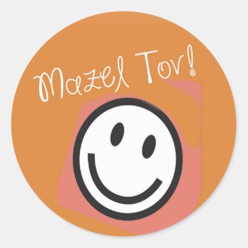 Stickers-jewish-mazel Tov Classic Round Sticker by Jewishgift at Zazzle