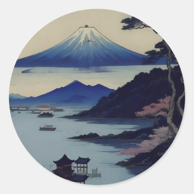 Stickers - Lake, Pine and Mountain - Japan (Front)