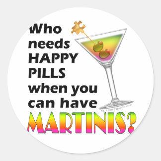Stickers - Martinis v. Happy Pills