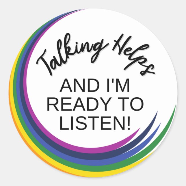 STICKERS | Mental Health Awareness | Talking Helps (Front)