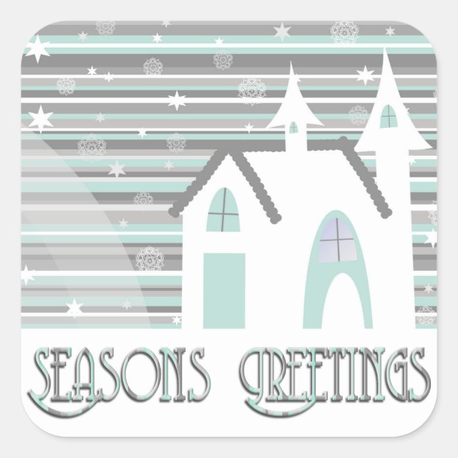 Stickers - Mint & Gray Wintry Scene (Front)