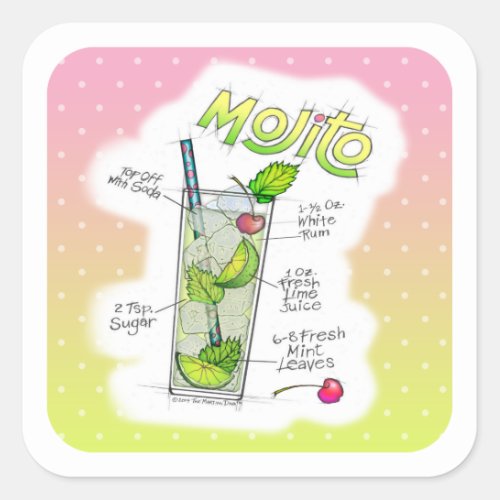 STICKERS _ MOJITO RECIPE COCKTAIL ART