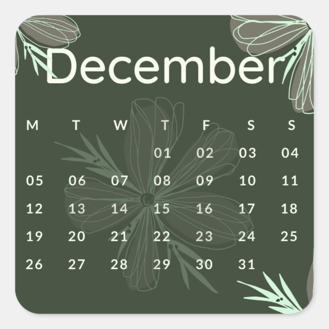 Stickers month of year - December (S'L) *2022 (Front)