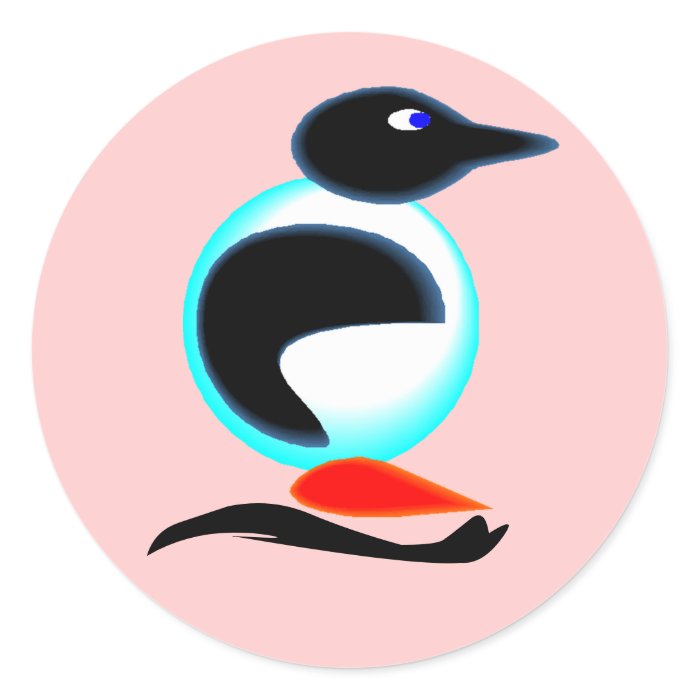 STICKERS Neon Penguin Bird slide scrapbook