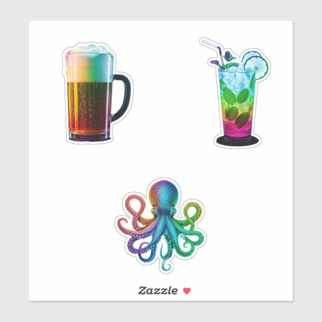 stickers neon rainbow (Sheet)