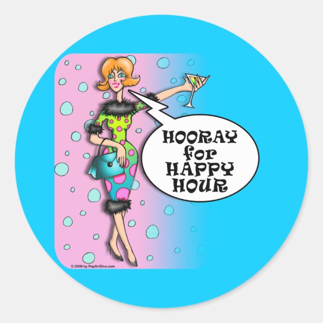 Stickers - Polka Dot Martini Diva (Front)