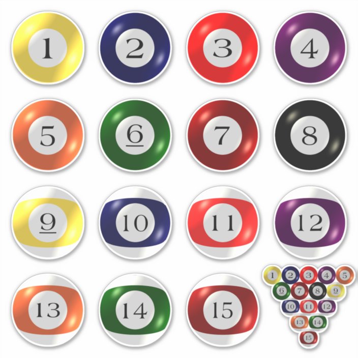 Stickers - Pool Balls | Zazzle.com