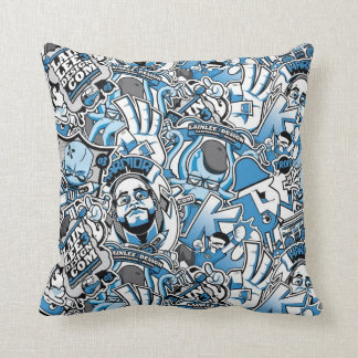 Stickers Print Throw Pillow