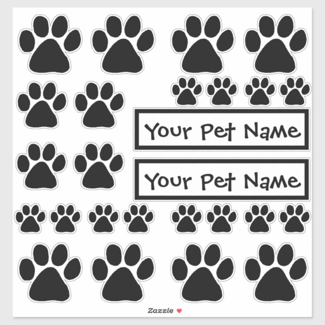 Stickers - Puppy Paw Prints (Sheet)