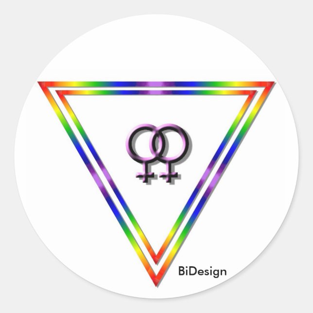 Stickers Rainbow Triangle Female/Female (Front)