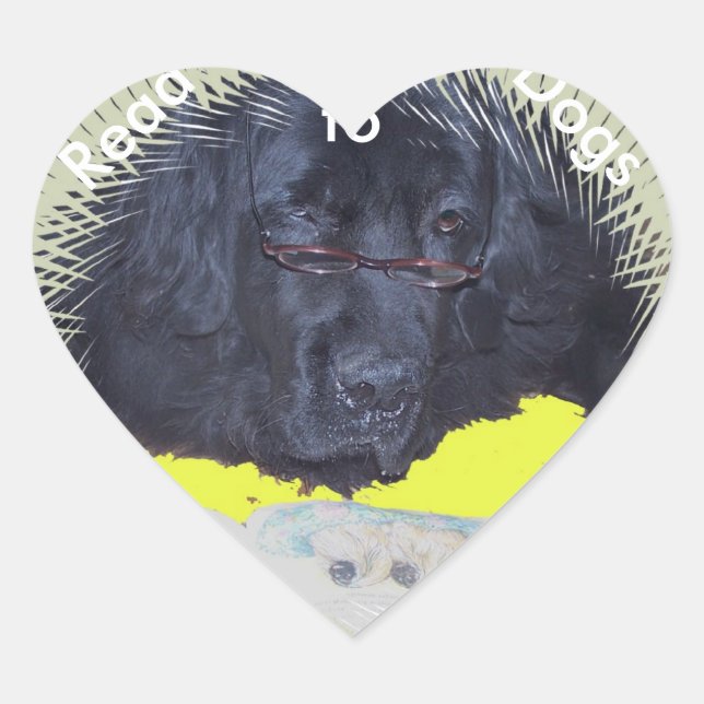 Stickers~ Read to dogs Heart Sticker (Front)