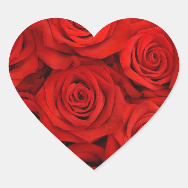 Stickers-Red Roses Heart Sticker (Front)