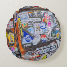 Stickers Round Pillow