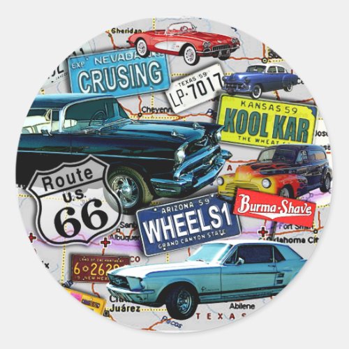Stickers _ Route 66_Classic Cars