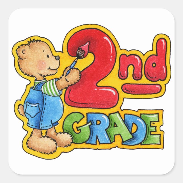 Stickers/School 2nd grade Square Sticker (Front)