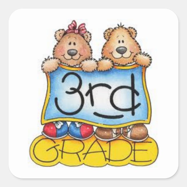Stickers/School 3rd Grade Square Sticker (Front)