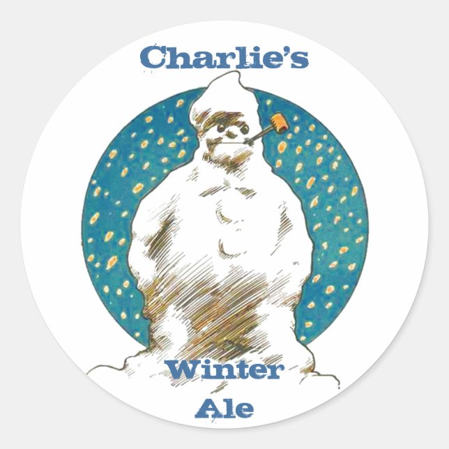 STICKERS SNOWMAN Homebrew Labeling Sticker weiss (Front)