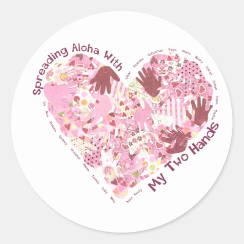 Stickers Spreading Aloha per sheet of 20 Classic Round Sticker