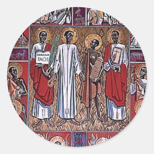 Stickers: St. Charles Lwanga & Companions Classic Round Sticker (Front)