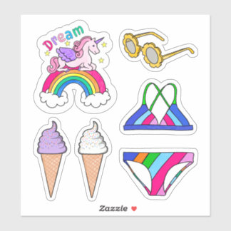 Stickers- Summer Swimsuit & Rainbow Sticker