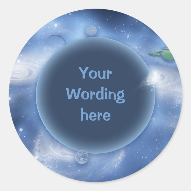 Stickers template - customizable space fantasy (Front)