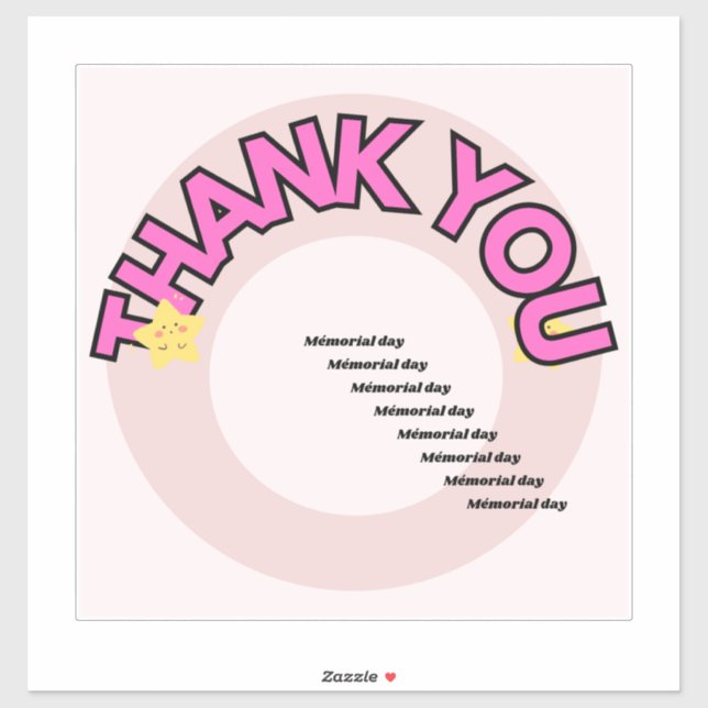 Stickers thank you for mémorial day (Sheet)