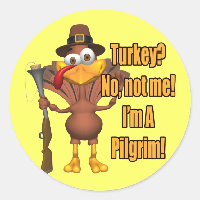 Stickers - Thanksgiving Turkey Pilgrim (Front)