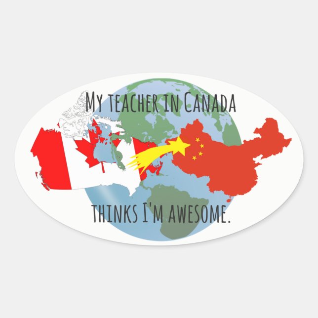 Stickers to Send to Student: Canada, Awesome (Front)