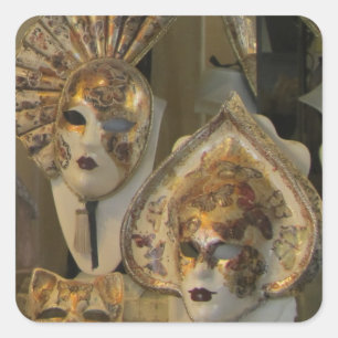 Stickers--Venetian Masks Square Sticker