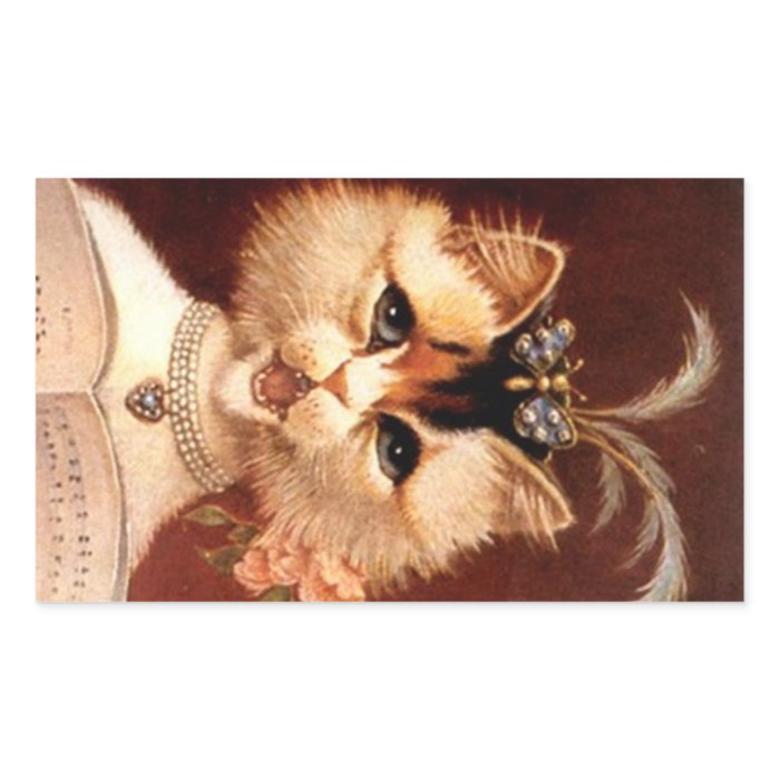 STICKERS Victorian Singing Parlor Cat Jewel Sweet
